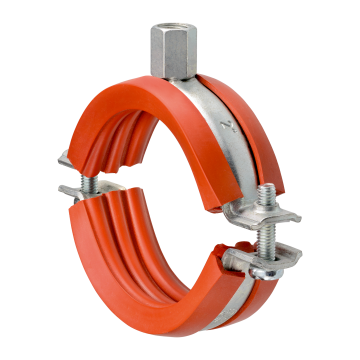 Single bossed clamps M8/M10 | DÄMMGULAST® red | galvanised | 14 - 20 mm