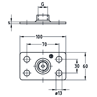 Grondplaten met sok ½″