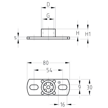 Base plates with connection socket ½″ | 1