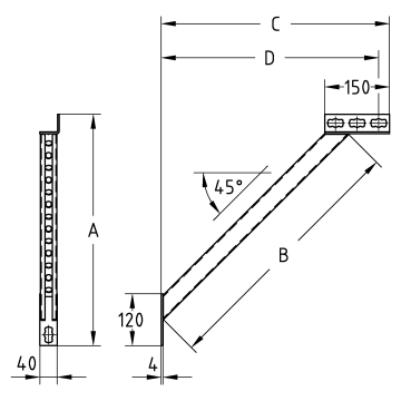 MPR-Stützstreben Typ S+ 440 mm